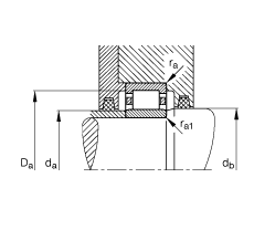 圆柱滚子轴承 NU411-M1, 根据 DIN 5412-1 标准的主要尺寸, 非定位轴承, 可分离, 带保持架