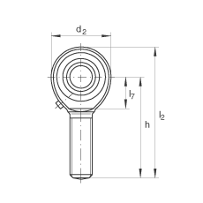 杆端轴承 GAKL20-PB, 根据 DIN ISO 12 240-4 标准，带左旋外螺纹，需维护