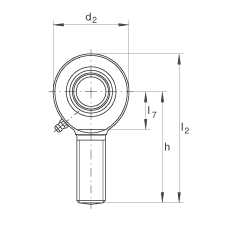 杆端轴承 GAL60-DO-2RS, 根据 DIN ISO 12 240-4 标准，带左旋外螺纹，需维护，两侧唇密封
