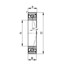 主轴轴承 HCS7002-C-T-P4S, 调节，成对安装，接触角 α = 15°，两侧唇密封，非接触，限制公差