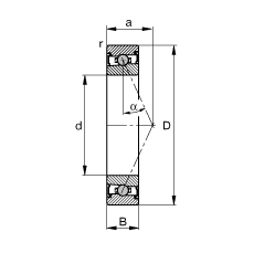 主轴轴承 HCS71901-E-T-P4S, 调节，成对或单元安装，接触角 α = 25°，两侧唇密封，非接触，限制公差