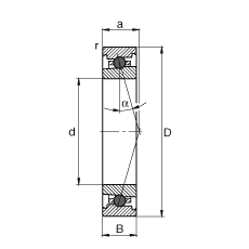 主轴轴承 HC7004-C-T-P4S, 调节，成对或单元安装，接触角 α = 15°，陶瓷球，限制公差