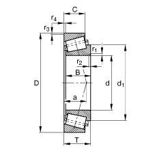 圆锥滚子轴承 33112, 根据 DIN ISO 355 / DIN 720 标准的主要尺寸，可分离，调节或成对