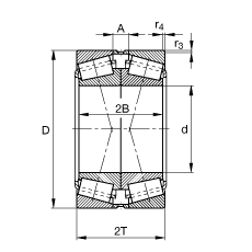 圆锥滚子轴承 32011-X-N11CA, 根据 DIN ISO 355 / DIN 720 标准的主要尺寸，可分离，X型成对布置，有轴向内部游隙